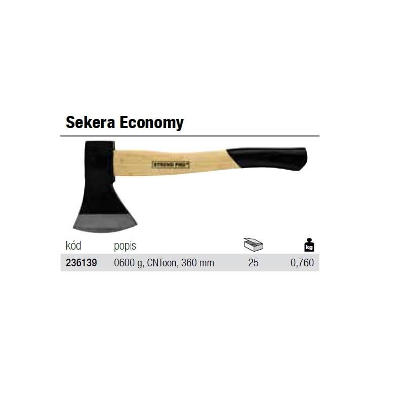 Topor cu coada lemn Strend Pro OrgA613 0600 g, Economy, lungime 380 mm